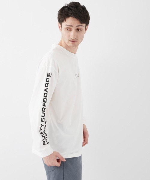 RUSTY(ラスティ)の「【RUSTY:ラスティー】ロゴロングTシャツ 袖プリント(Tシャツ/カットソー・メンズ・ホワイト/ロイヤルブルー/ピンク・LARGE/MEDIUM/X-LARGE)」の8枚目の写真