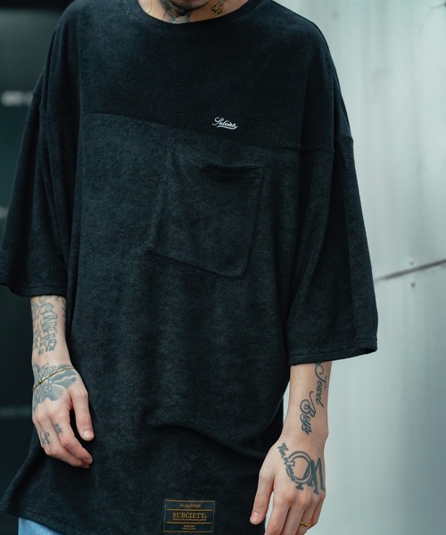 Subciety（サブサエティ）の「PILE FOOTBALL TEE（Tシャツ/カットソー・メンズ・ブラック/バーガンディー/グリーン・LARGE/X-LARGE/MEDIUM）」の7枚目の写真