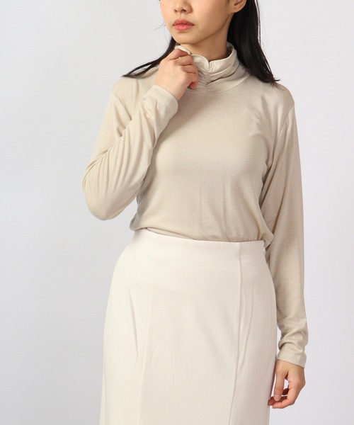 BRODIAEA(ブローディア)の「BRODIAEA テンセルガーゼ スーパーストレッチベーシック(Tシャツ/カットソー・レディース・シルバーグレー/モカ/ブラック系その他2/オフホワイト/カーキ/グリーン系その他/ブルー/ベージュ/ピンク/チャコール・40)」の1枚目の写真