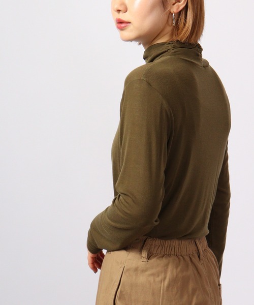 BRODIAEA(ブローディア)の「BRODIAEA テンセルガーゼ スーパーストレッチベーシック(Tシャツ/カットソー・レディース・シルバーグレー/モカ/ブラック系その他2/オフホワイト/カーキ/グリーン系その他/ブルー/ベージュ/ピンク/チャコール・40)」の7枚目の写真