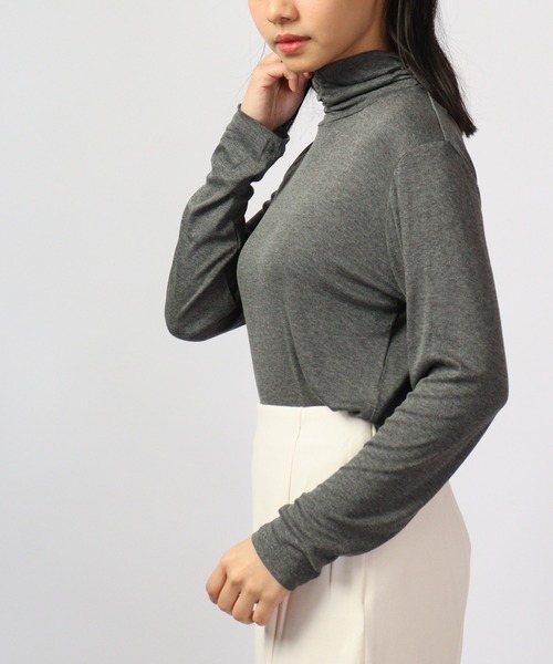 BRODIAEA(ブローディア)の「BRODIAEA テンセルガーゼ スーパーストレッチベーシック(Tシャツ/カットソー・レディース・シルバーグレー/モカ/ブラック系その他2/オフホワイト/カーキ/グリーン系その他/ブルー/ベージュ/ピンク/チャコール・40)」の12枚目の写真