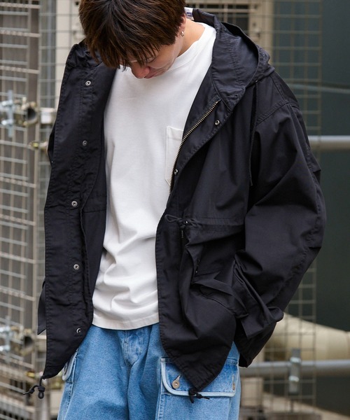 ARMY TWILL コットン/ポリエステル プレーン フーデッドコート AM