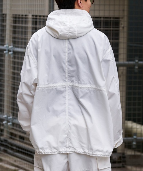 ARMY TWILL コットン/ポリエステル プレーン フーデッドコート