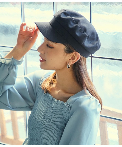 ANAP（アナップ）の「シンプルキャスケット（キャスケット・レディース・ブラック/ベージュ・FREE）」の9枚目の写真