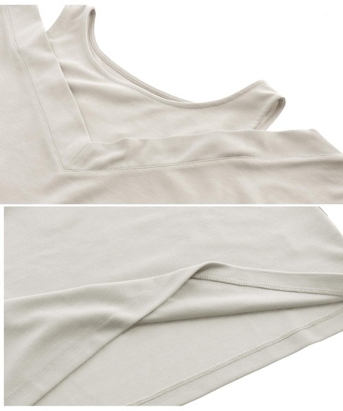 ANAP（アナップ）の「カットソードッキングデザイントップスカットソー（Tシャツ/カットソー・レディース・ブラック/グレー/ホワイト・FREE）」の14枚目の写真