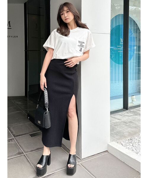 GYDA（ジェイダ）の「ICONIC BUNNYポケットBIG Tシャツ（Tシャツ/カットソー・レディース・オレンジ/チャコールグレー/オフホワイト・FREE）」の12枚目の写真