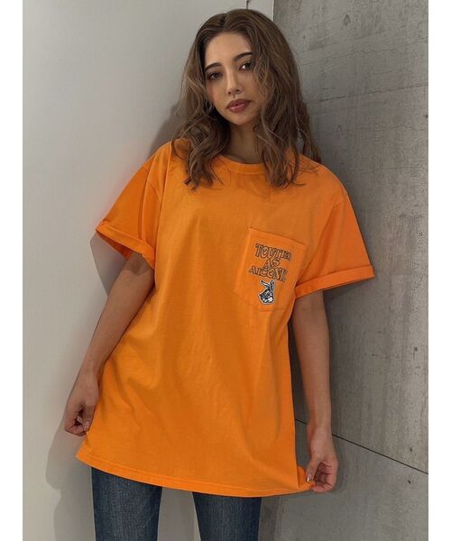 GYDA（ジェイダ）の「ICONIC BUNNYポケットBIG Tシャツ（Tシャツ/カットソー・レディース・オレンジ/チャコールグレー/オフホワイト・FREE）」の21枚目の写真
