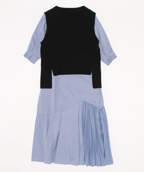 ELENDEEK(エレンディーク)の「ニットセットマーメードワンピース(ワンピース・レディース・ネイビー/オフホワイト/ライトブルー・01/02)」の3枚目の写真