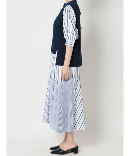 ELENDEEK(エレンディーク)の「ニットセットマーメードワンピース(ワンピース・レディース・ネイビー/オフホワイト/ライトブルー・01/02)」の8枚目の写真