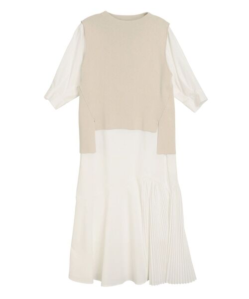 ELENDEEK(エレンディーク)の「ニットセットマーメードワンピース(ワンピース・レディース・ネイビー/オフホワイト/ライトブルー・01/02)」の6枚目の写真