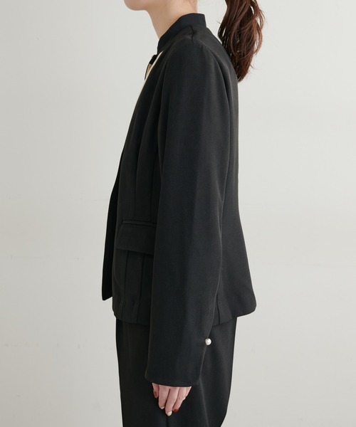 natural couture（ナチュラルクチュール）の「セットアップ可/リバーシブル釦ウォッシャブルジャケット（テーラードジャケット・レディース・グレイッシュベージュ/ベージュ/ネイビー/ブラック・FREE）」の7枚目の写真