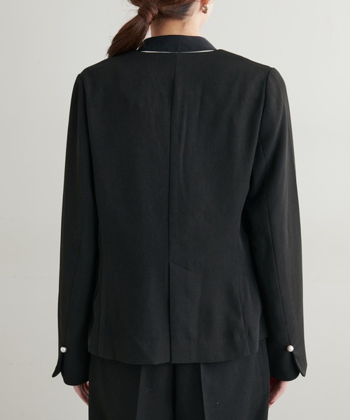 natural couture（ナチュラルクチュール）の「セットアップ可/リバーシブル釦ウォッシャブルジャケット（テーラードジャケット・レディース・グレイッシュベージュ/ベージュ/ネイビー/ブラック・FREE）」の15枚目の写真