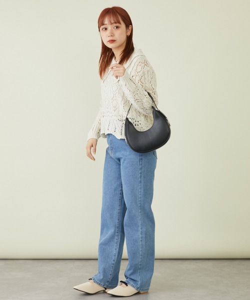 mebole(メボレ)の「ビッグカラーかぎ編みニット(ニット/セーター・レディース・ブルー/ホワイト・FREE)」の13枚目の写真