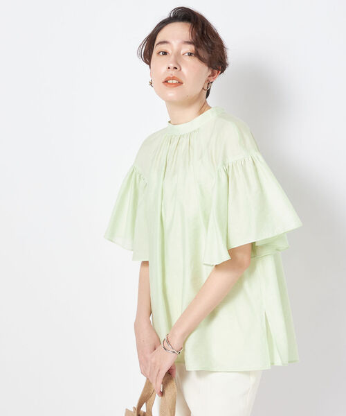 NOLLEY’S Sophi（ノーリーズソフィ）の「シアーフレアースリーブ前後2WAYブラウス（シャツ/ブラウス・レディース・ライトグリーン/サックスブルー/ブラック/オフホワイト・36/38）」の13枚目の写真