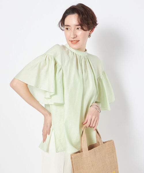 NOLLEY’S Sophi（ノーリーズソフィ）の「シアーフレアースリーブ前後2WAYブラウス（シャツ/ブラウス・レディース・ライトグリーン/サックスブルー/ブラック/オフホワイト・36/38）」の14枚目の写真