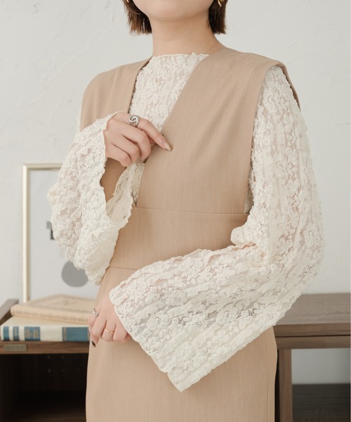 Ambre Ciel(アンブルシエル)の「アソート袖スリットレーストップス/【WEB/EC限定商品】(Tシャツ/カットソー・レディース・ダークブラウン/オレンジ/アイボリー・FREE)」の8枚目の写真