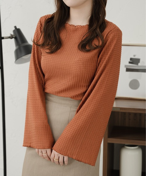 Ambre Ciel(アンブルシエル)の「アソート袖スリットレーストップス/【WEB/EC限定商品】(Tシャツ/カットソー・レディース・ダークブラウン/オレンジ/アイボリー・FREE)」の11枚目の写真