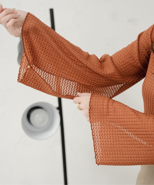 Ambre Ciel(アンブルシエル)の「アソート袖スリットレーストップス/【WEB/EC限定商品】(Tシャツ/カットソー・レディース・ダークブラウン/オレンジ/アイボリー・FREE)」の14枚目の写真