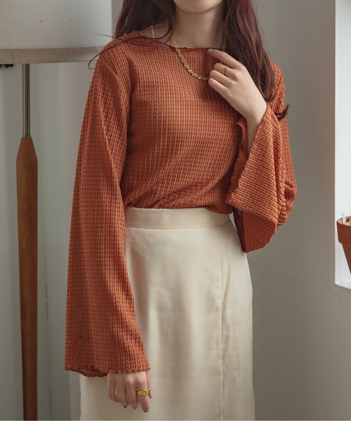 Ambre Ciel(アンブルシエル)の「アソート袖スリットレーストップス/【WEB/EC限定商品】(Tシャツ/カットソー・レディース・ダークブラウン/オレンジ/アイボリー・FREE)」の19枚目の写真