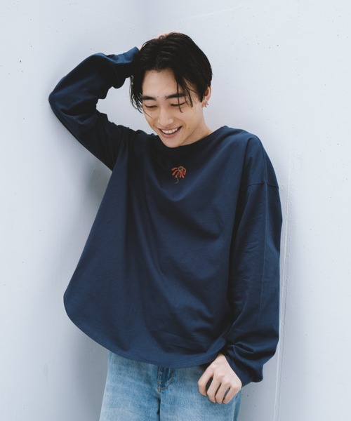 INTER FACTORY 長袖Tシャツ MEDIUM チャコールグレー メンズ