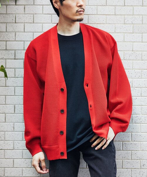 EDIFICE(エディフィス)の「スポンディッシュ リラックス ニット カーディガン(カーディガン/ボレロ・メンズ・レッド/ブラック/ブルー系その他/チャコールグレー・LARGE/SMALL/MEDIUM)」の1枚目の写真