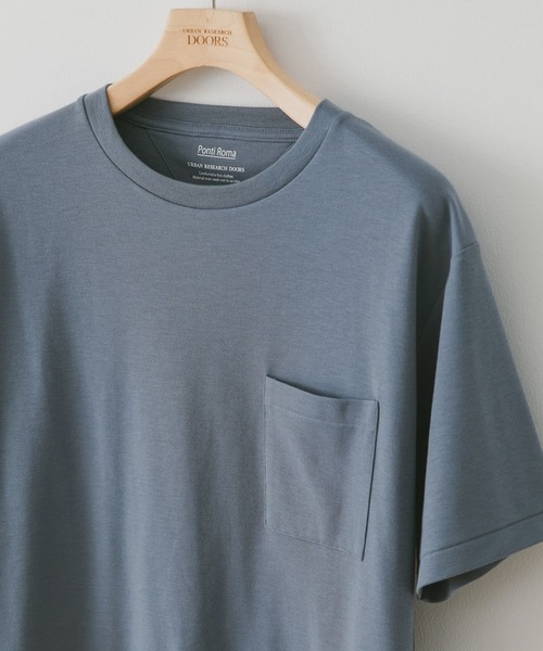 URBAN RESEARCH DOORS（アーバンリサーチドアーズ）の「『イージーケア』『毛玉防止』ポンチポケットTシャツ（Tシャツ/カットソー・メンズ・カーキ/ブルー/スミクロ/ホワイト/グリーン/ブルー系その他/グレー/グリーン系その他/ブラウン系その他/ピンク系その他・SMALL/MEDIUM/LARGE/X-LARGE）」の9枚目の写真