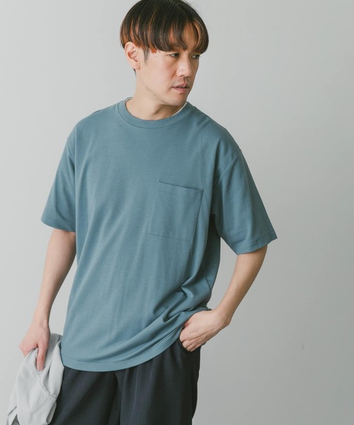URBAN RESEARCH DOORS（アーバンリサーチドアーズ）の「『イージーケア』『毛玉防止』ポンチポケットTシャツ（Tシャツ/カットソー・メンズ・カーキ/ブルー/スミクロ/ホワイト/グリーン/ブルー系その他/グレー/グリーン系その他/ブラウン系その他/ピンク系その他・SMALL/MEDIUM/LARGE/X-LARGE）」の21枚目の写真
