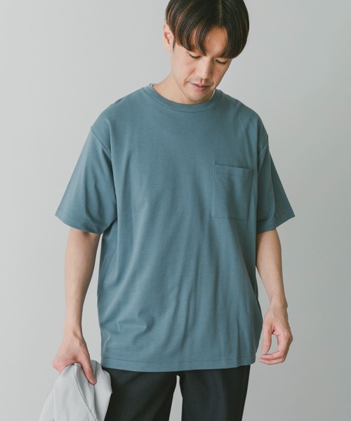 URBAN RESEARCH DOORS（アーバンリサーチドアーズ）の「『イージーケア』『毛玉防止』ポンチポケットTシャツ（Tシャツ/カットソー・メンズ・カーキ/ブルー/スミクロ/ホワイト/グリーン/ブルー系その他/グレー/グリーン系その他/ブラウン系その他/ピンク系その他・SMALL/MEDIUM/LARGE/X-LARGE）」の20枚目の写真