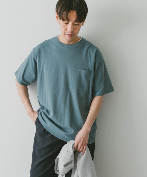 URBAN RESEARCH DOORS（アーバンリサーチドアーズ）の「『イージーケア』『毛玉防止』ポンチポケットTシャツ（Tシャツ/カットソー・メンズ・カーキ/ブルー/スミクロ/ホワイト/グリーン/ブルー系その他/グレー/グリーン系その他/ブラウン系その他/ピンク系その他・SMALL/MEDIUM/LARGE/X-LARGE）」の19枚目の写真
