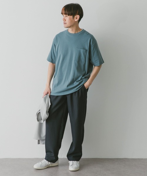 URBAN RESEARCH DOORS（アーバンリサーチドアーズ）の「『イージーケア』『毛玉防止』ポンチポケットTシャツ（Tシャツ/カットソー・メンズ・カーキ/ブルー/スミクロ/ホワイト/グリーン/ブルー系その他/グレー/グリーン系その他/ブラウン系その他/ピンク系その他・SMALL/MEDIUM/LARGE/X-LARGE）」の18枚目の写真
