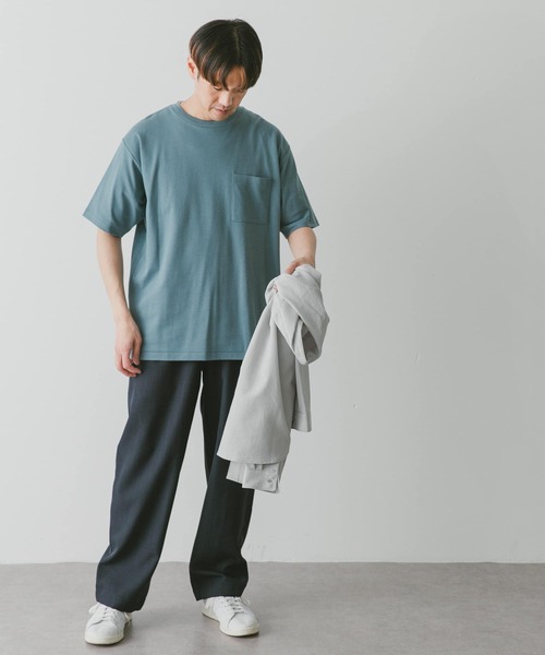 URBAN RESEARCH DOORS（アーバンリサーチドアーズ）の「『イージーケア』『毛玉防止』ポンチポケットTシャツ（Tシャツ/カットソー・メンズ・カーキ/ブルー/スミクロ/ホワイト/グリーン/ブルー系その他/グレー/グリーン系その他/ブラウン系その他/ピンク系その他・SMALL/MEDIUM/LARGE/X-LARGE）」の17枚目の写真