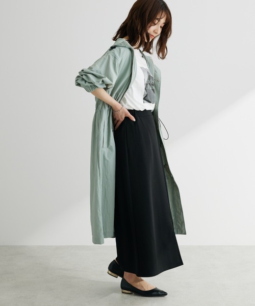 Green Parks(グリーンパークス)の「フーデットロングコート(その他アウター・レディース・オレンジ/ホワイト系その他2/ブルーグリーン・FREE)」の3枚目の写真