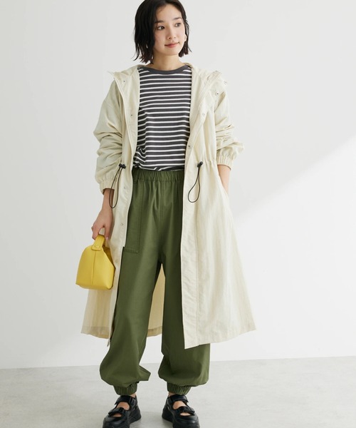 Green Parks(グリーンパークス)の「フーデットロングコート(その他アウター・レディース・オレンジ/ホワイト系その他2/ブルーグリーン・FREE)」の2枚目の写真