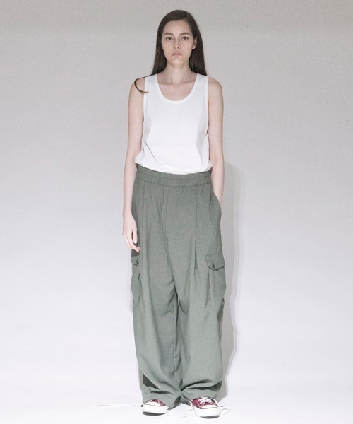 VOAAOV（ヴォアーブ）の「【VOAAOV】GABERDINE Cargo Wide Pants（カーゴパンツ・メンズ・チャコールグレー/オリーブ/ベージュ・2/1）」の3枚目の写真