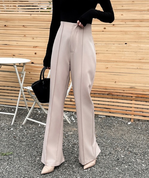 ABITOKYO（アビトーキョー）の「2wayセンターピンタック裾ファスナースリットセミワイドパンツ（その他パンツ・レディース・ブラック/ベージュ/ブラウン/グリーン・S/M/L）」の3枚目の写真