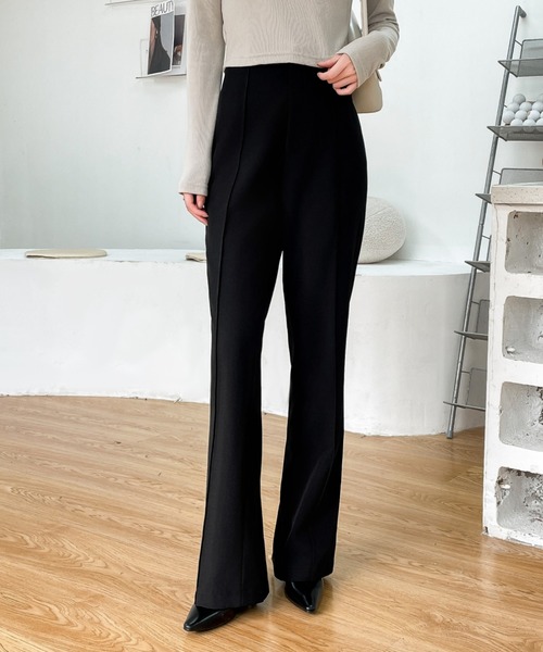 ABITOKYO（アビトーキョー）の「2wayセンターピンタック裾ファスナースリットセミワイドパンツ（その他パンツ・レディース・ブラック/ベージュ/ブラウン/グリーン・S/M/L）」の8枚目の写真