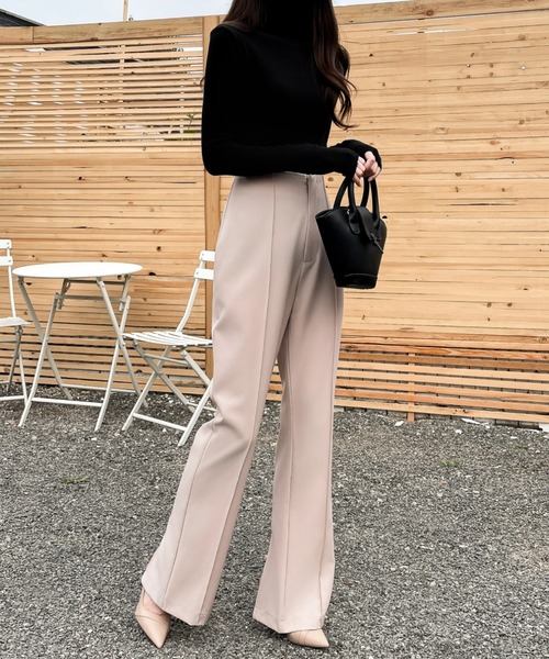 ABITOKYO（アビトーキョー）の「2wayセンターピンタック裾ファスナースリットセミワイドパンツ（その他パンツ・レディース・ブラック/ベージュ/ブラウン/グリーン・S/M/L）」の21枚目の写真