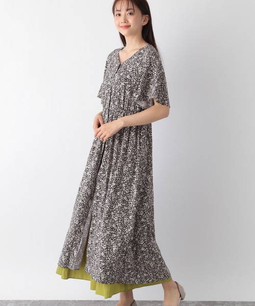 GLOBAL WORK（グローバルワーク）の「さらさらリラックススタイルアップワンピース半袖/163804（ワンピース・レディース・ブラック系その他2/ベージュ系その他/ネイビー系/ベージュ系その他2/ホワイト系その他/ブラック系その他/ブラック系その他3・MEDIUM/LARGE）」の5枚目の写真