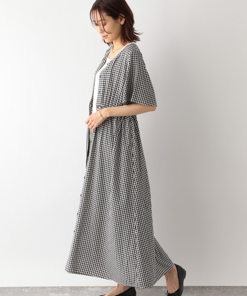 GLOBAL WORK（グローバルワーク）の「さらさらリラックススタイルアップワンピース半袖/163804（ワンピース・レディース・ブラック系その他2/ベージュ系その他/ネイビー系/ベージュ系その他2/ホワイト系その他/ブラック系その他/ブラック系その他3・MEDIUM/LARGE）」の17枚目の写真