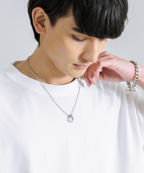 Rocky Monroe（ロッキーモンロー）の「ステンレスチェーン×合金チャームネックレス（ネックレス・メンズ・E/B/F/D/A/C・FREE）」の2枚目の写真