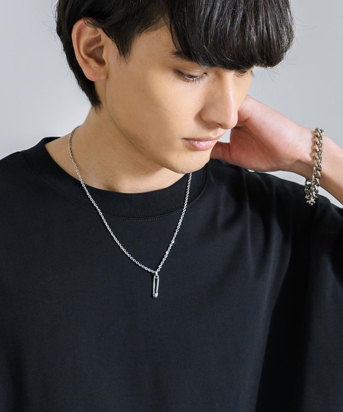 Rocky Monroe（ロッキーモンロー）の「ステンレスチェーン×合金チャームネックレス（ネックレス・メンズ・E/B/F/D/A/C・FREE）」の3枚目の写真