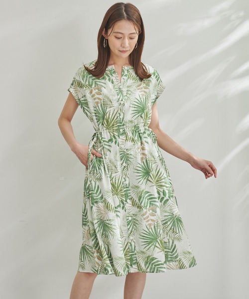 Arnold Palmer(アーノルドパーマー)の「フレンチスリーブ リゾート シャツ ワンピース(シャツワンピース・レディース・グリーン系その他/ネイビー/ブラック系その他/ブラウン・L/S/M)」の20枚目の写真