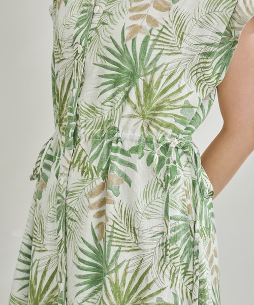 Arnold Palmer(アーノルドパーマー)の「フレンチスリーブ リゾート シャツ ワンピース(シャツワンピース・レディース・グリーン系その他/ネイビー/ブラック系その他/ブラウン・L/S/M)」の8枚目の写真