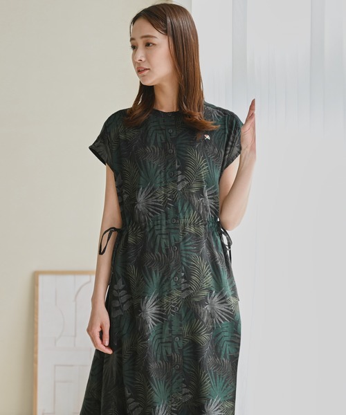 Arnold Palmer(アーノルドパーマー)の「フレンチスリーブ リゾート シャツ ワンピース(シャツワンピース・レディース・グリーン系その他/ネイビー/ブラック系その他/ブラウン・L/S/M)」の14枚目の写真