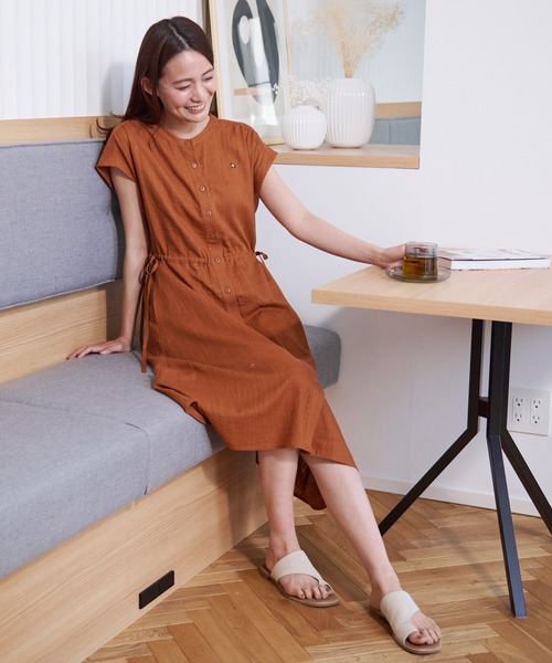 Arnold Palmer(アーノルドパーマー)の「フレンチスリーブ リゾート シャツ ワンピース(シャツワンピース・レディース・グリーン系その他/ネイビー/ブラック系その他/ブラウン・L/S/M)」の19枚目の写真