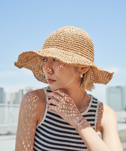 Auntie Rosa Holiday(アンティローザホリデー)の「ラフィアハット(ハット・レディース・ベージュ・FREE)」の1枚目の写真