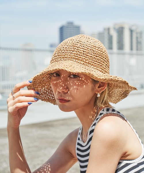 Auntie Rosa Holiday(アンティローザホリデー)の「ラフィアハット(ハット・レディース・ベージュ・FREE)」の4枚目の写真