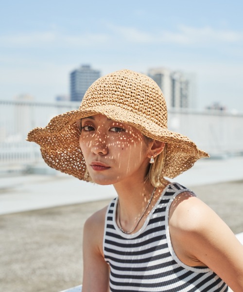Auntie Rosa Holiday(アンティローザホリデー)の「ラフィアハット(ハット・レディース・ベージュ・FREE)」の2枚目の写真