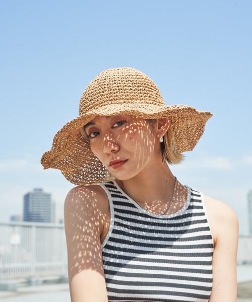 Auntie Rosa Holiday(アンティローザホリデー)の「ラフィアハット(ハット・レディース・ベージュ・FREE)」の3枚目の写真