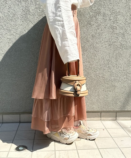 Olu.（オルドット）の「ラウンドレトロボックスバッグ（ハンドバッグ・レディース・ホワイト×ブラウン・FREE）」の10枚目の写真